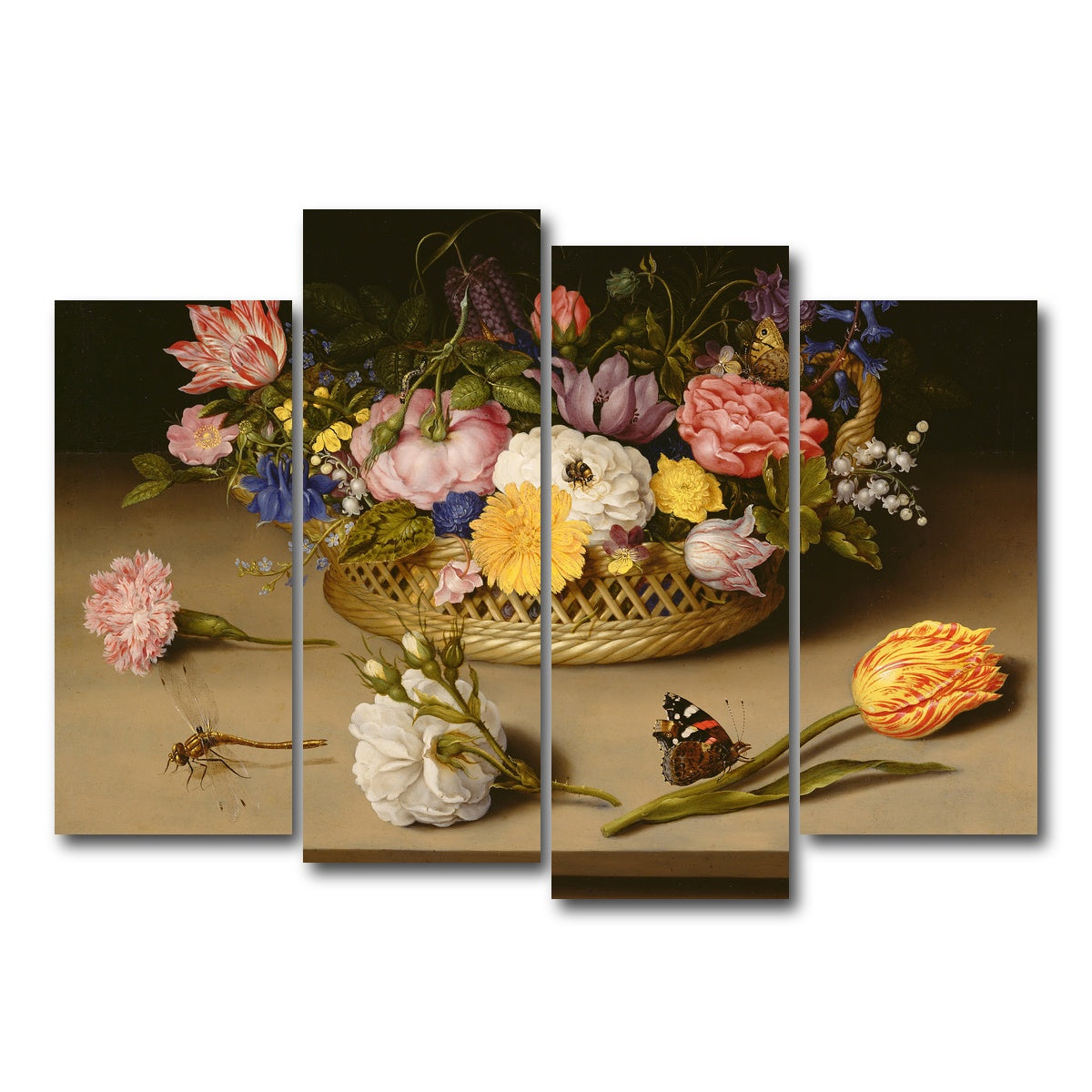 AUTO-MOCKUP WHITE | Bosschaert The Elder | 4 Piece | Gallery Wrap Canvas | group=4_normal
