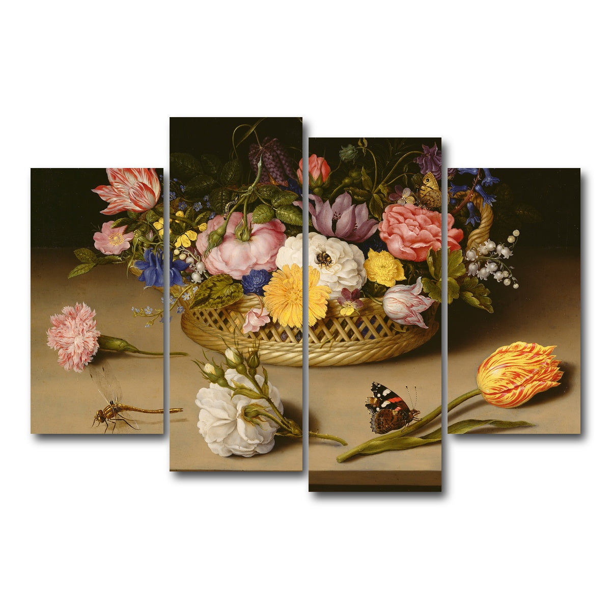 AUTO-MOCKUP WHITE | Bosschaert The Elder | 4 Piece | Gallery Wrap Canvas | group=4_short