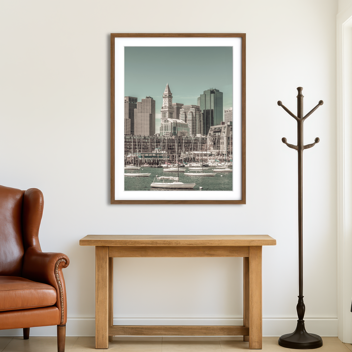 AUTO-MOCKUP ROOM | Boston Cityscape North End Wall Art