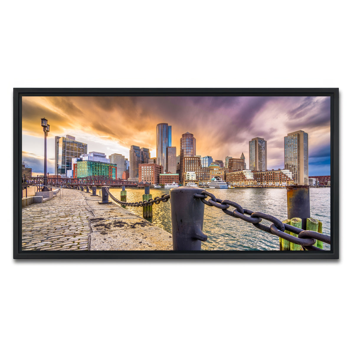 AUTO-MOCKUP WHITE | Boston Harbor | 1 Piece | Black Framed Canvas | group=2x1