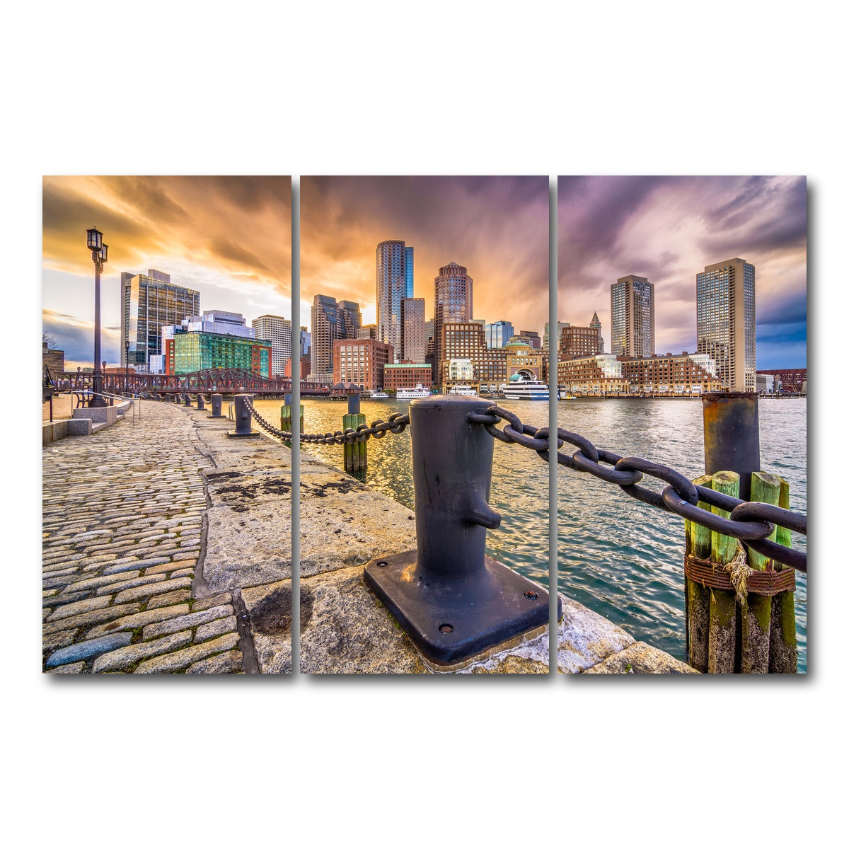 AUTO-MOCKUP WHITE | Boston Harbor | 3 Piece | Gallery Wrap Canvas | group=12x24