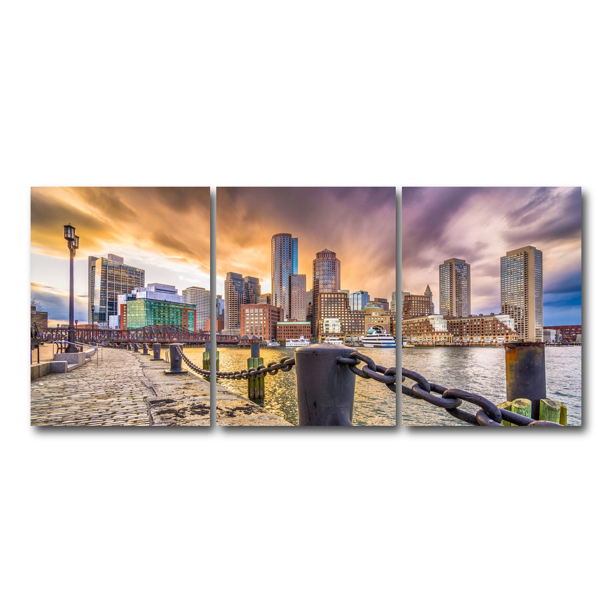 AUTO-MOCKUP WHITE | Boston Harbor | 3 Piece | Gallery Wrap Canvas | group=18x24