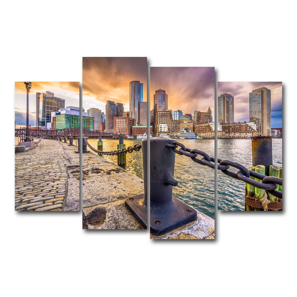 AUTO-MOCKUP WHITE | Boston Harbor | 4 Piece | Gallery Wrap Canvas | group=4_short