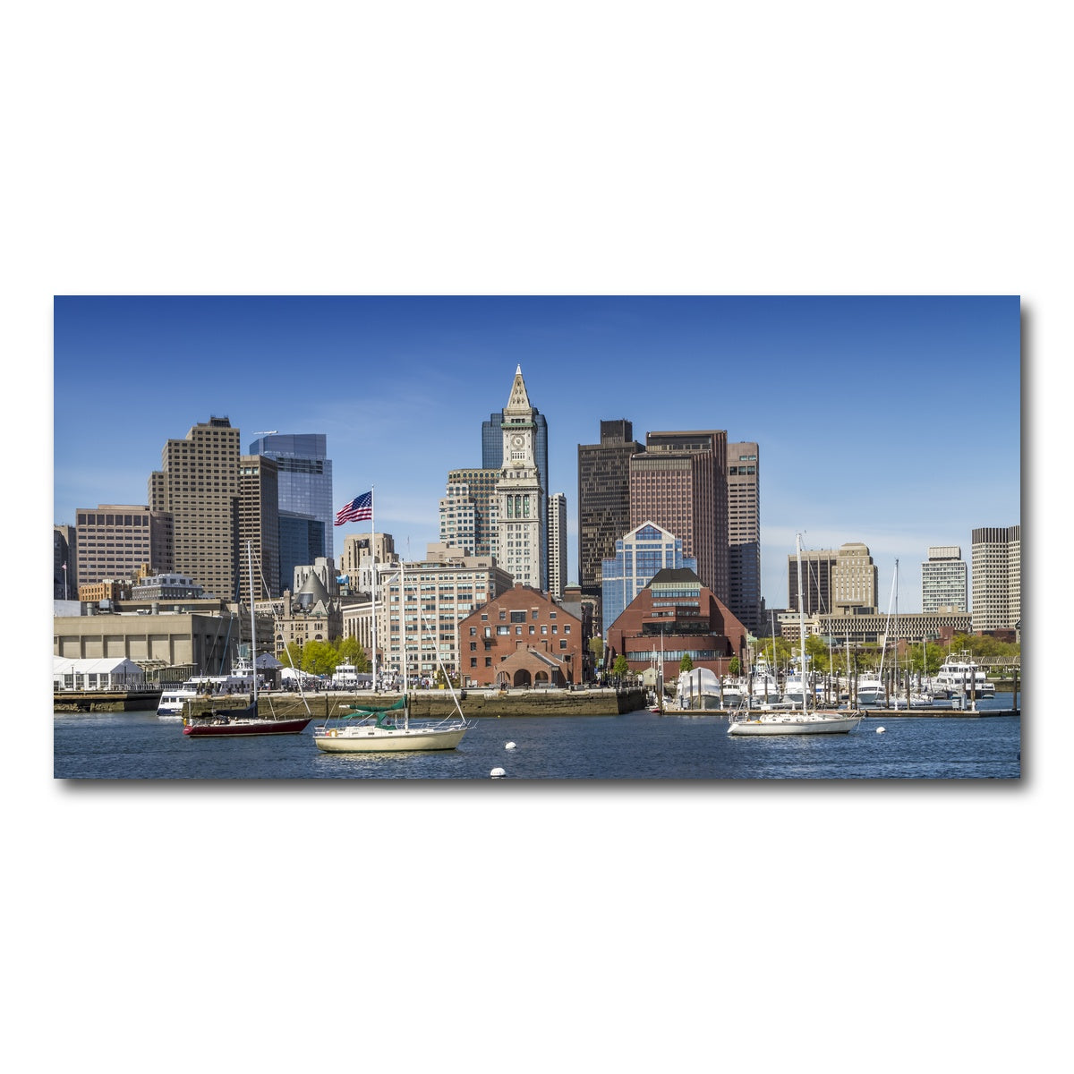 AUTO-MOCKUP WHITE | Boston Skyline North End & Financial District | 1 Piece | Gallery Wrap Canvas | group=2x1