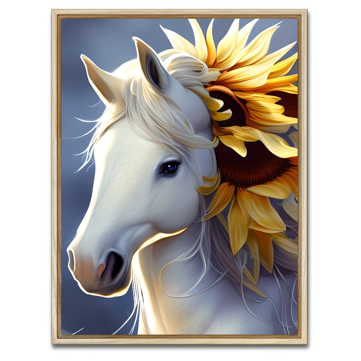 AUTO-MOCKUP WHITE | Botanical Horse | 1 Piece | Natural Framed Canvas | group=3x4