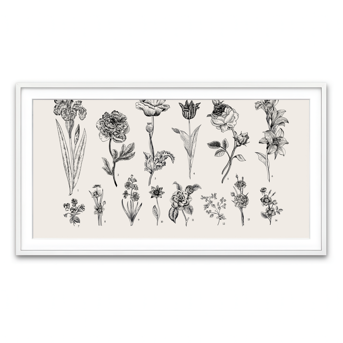 Framed Print 2x1 White