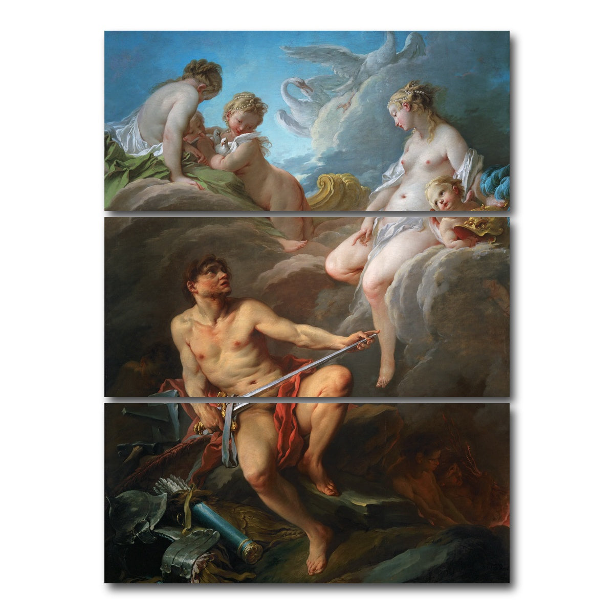 AUTO-MOCKUP WHITE | Boucher Venus | 3 Piece | Gallery Wrap Canvas | group=8x18_stacked