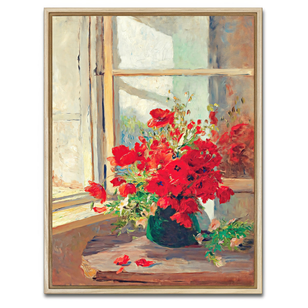 AUTO-MOCKUP WHITE | Bouquet of poppies | 1 Piece | Natural Framed Canvas | group=3x4