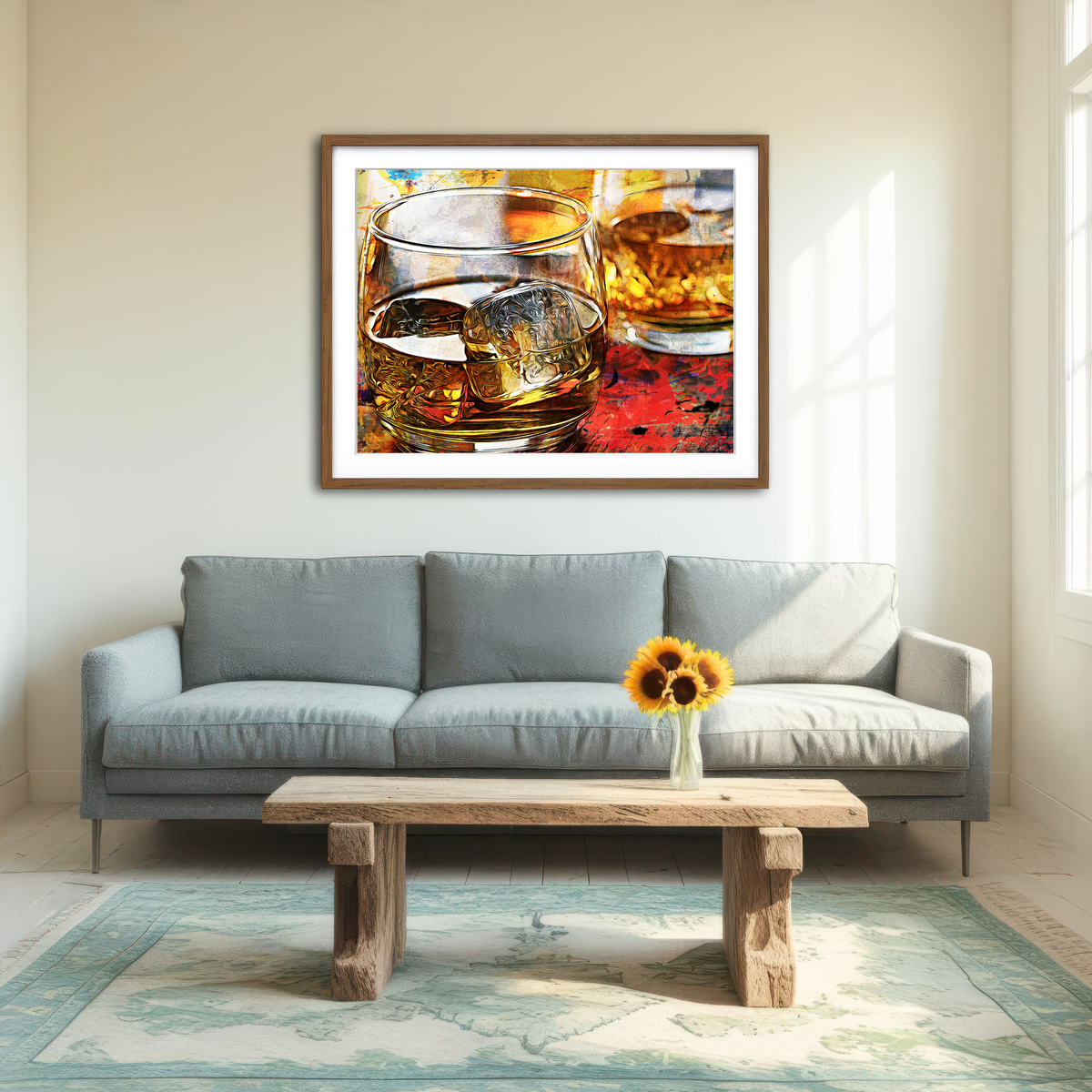 AUTO-MOCKUP ROOM | Bourbon Whiskey Abstract Wall Art