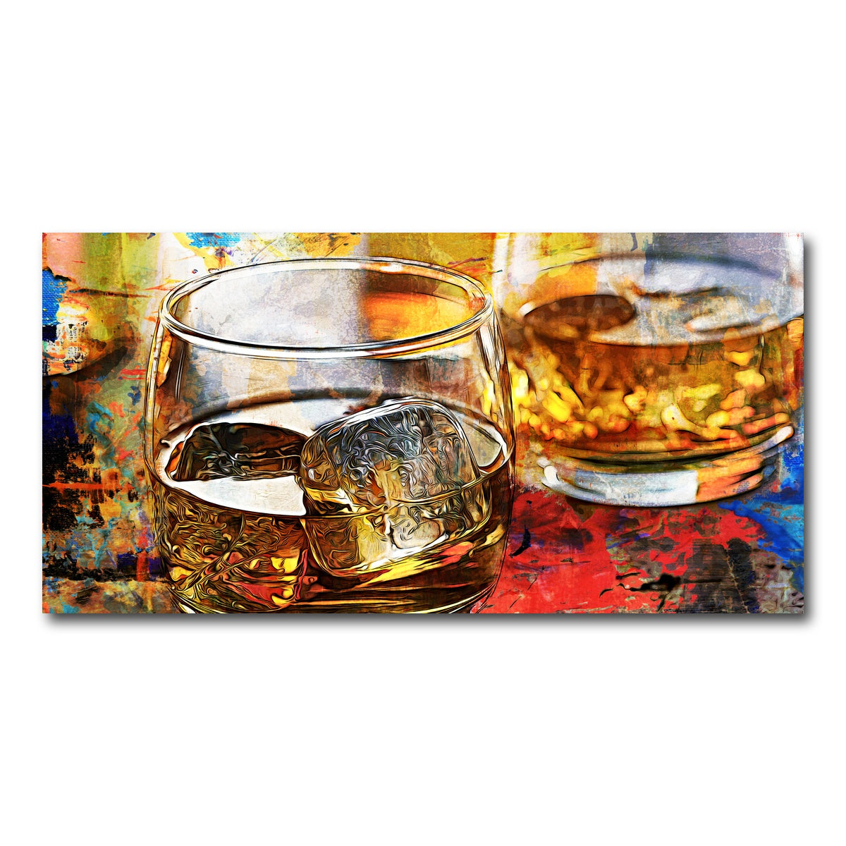 AUTO-MOCKUP WHITE | Bourbon Whiskey Abstract | 1 Piece | Gallery Wrap Canvas | group=2x1