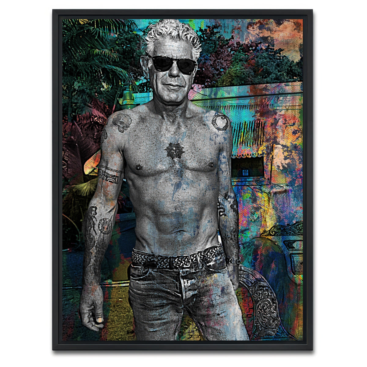 AUTO-MOCKUP WHITE | Bourdain Ripped | 1 Piece | Black Framed Canvas | group=3x4