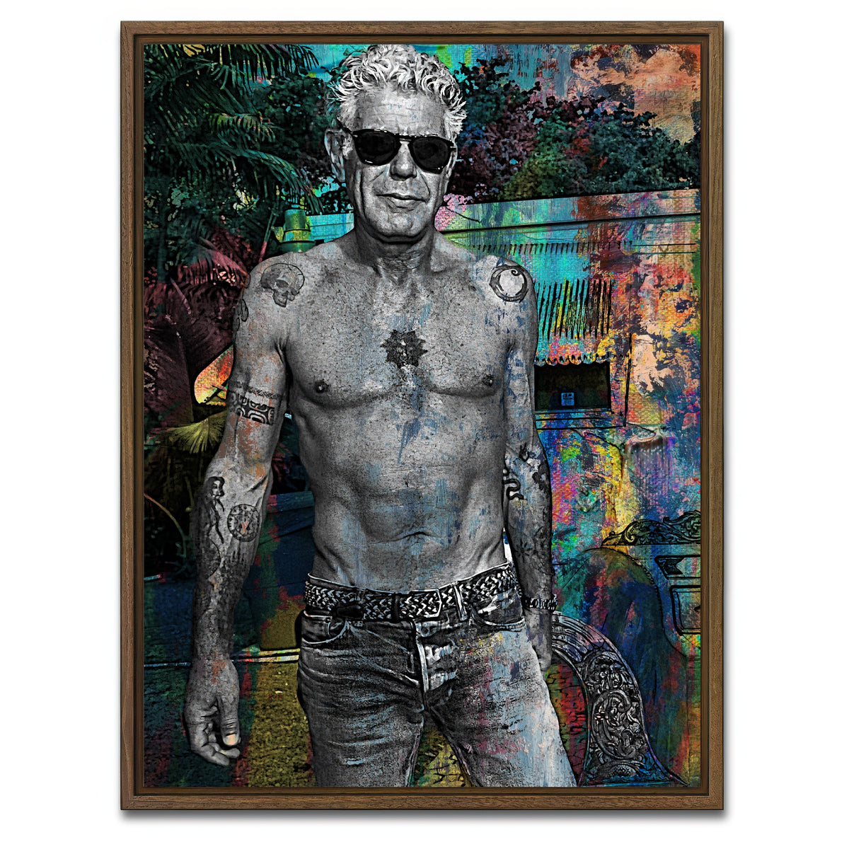 AUTO-MOCKUP WHITE | Bourdain Ripped | 1 Piece | Walnut Framed Canvas | group=3x4