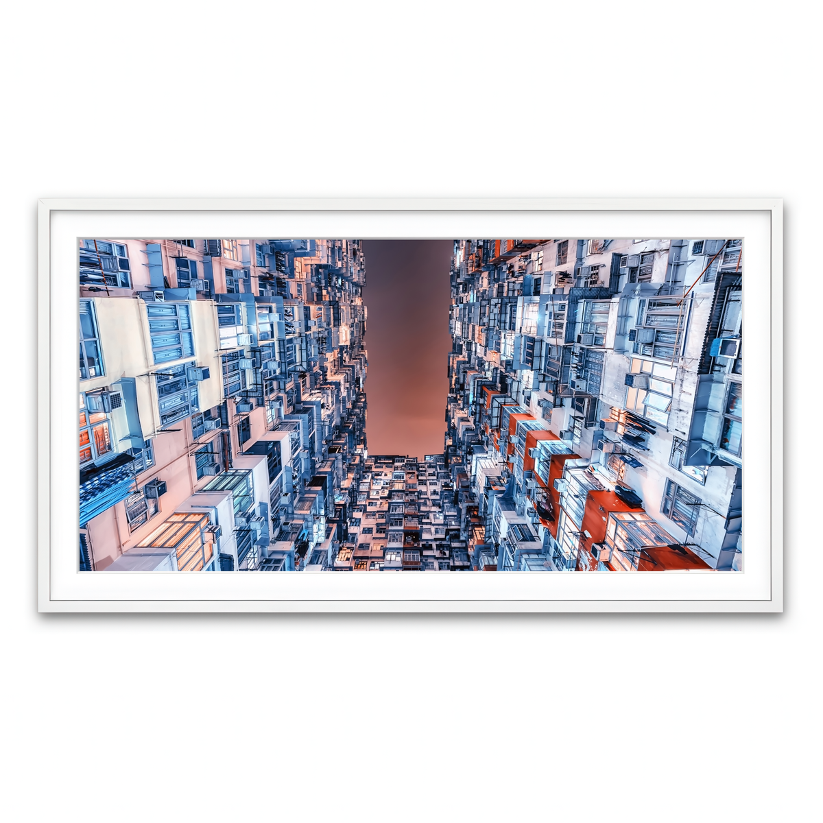 Framed Print 2x1 White