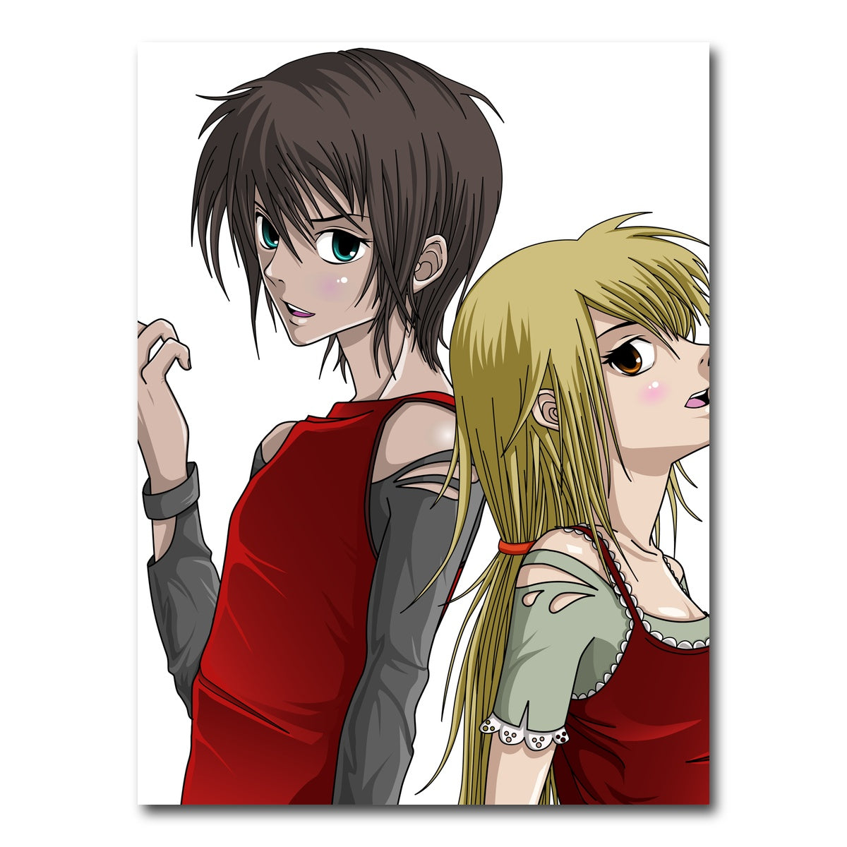 AUTO-MOCKUP WHITE | Boy & Girl Anime Style | 1 Piece | Gallery Wrap Canvas | group=3x4