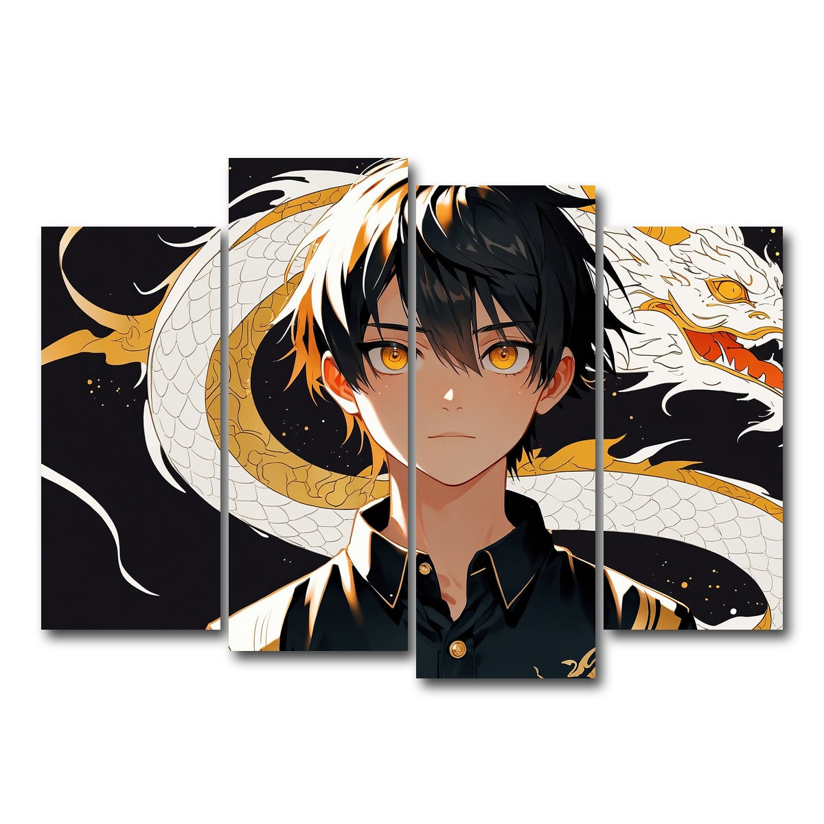 AUTO-MOCKUP WHITE | Boy with Dragon | 4 Piece | Gallery Wrap Canvas | group=4_normal