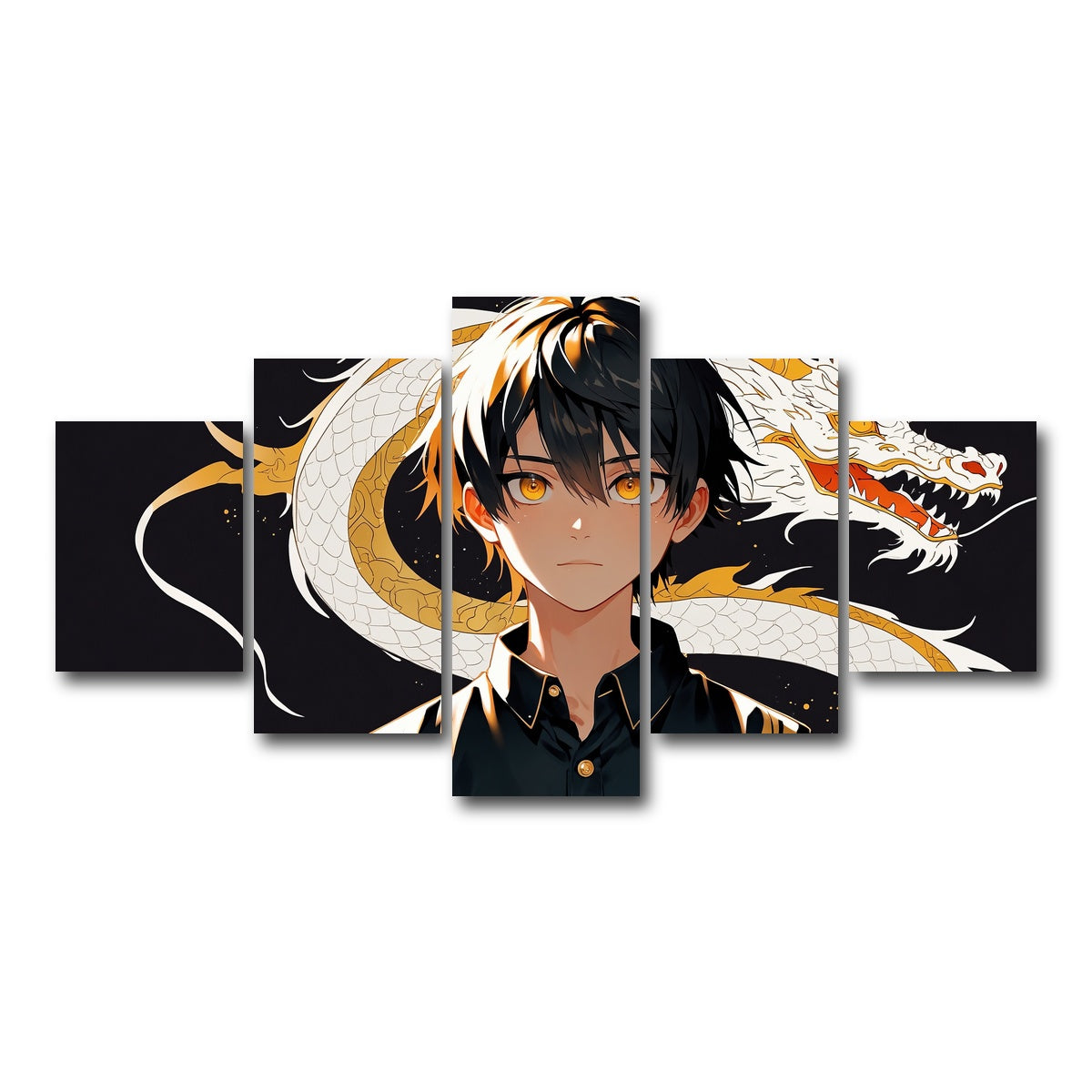 AUTO-MOCKUP WHITE | Boy with Dragon | 5 Piece | Gallery Wrap Canvas | group=5_short
