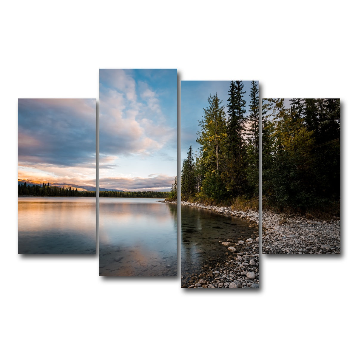 AUTO-MOCKUP WHITE | Boya Lake Sunset | 4 Piece | Gallery Wrap Canvas | group=4_short