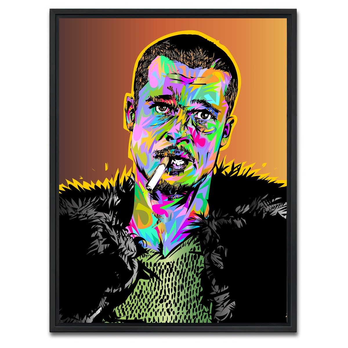 AUTO-MOCKUP WHITE | Brad Fight Club | 1 Piece | Black Framed Canvas | group=3x4