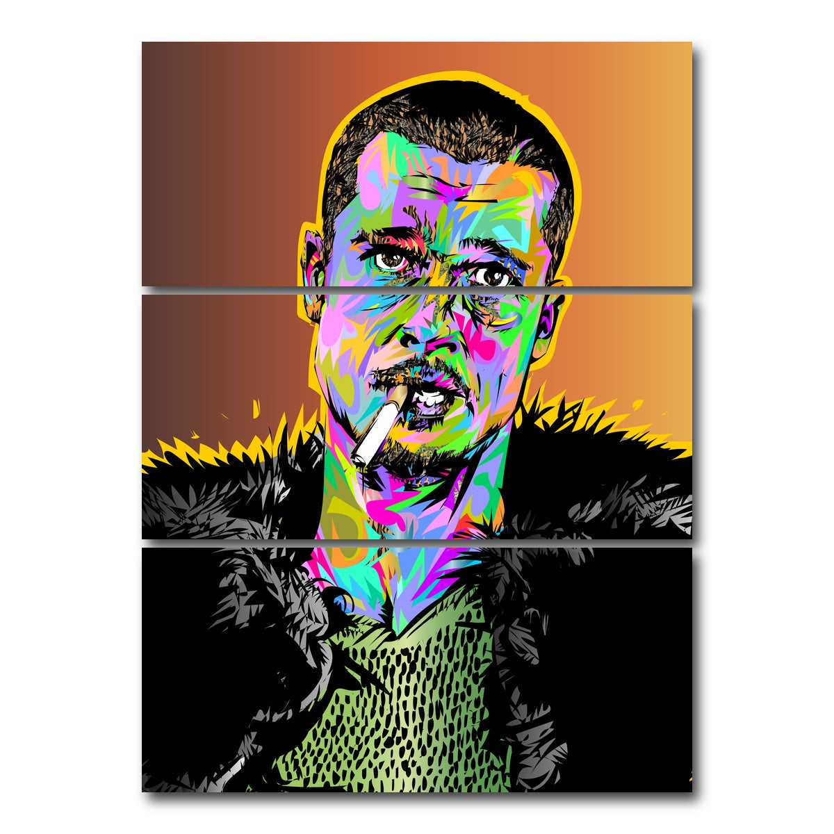 AUTO-MOCKUP WHITE | Brad Fight Club | 3 Piece | Gallery Wrap Canvas | group=8x18_stacked