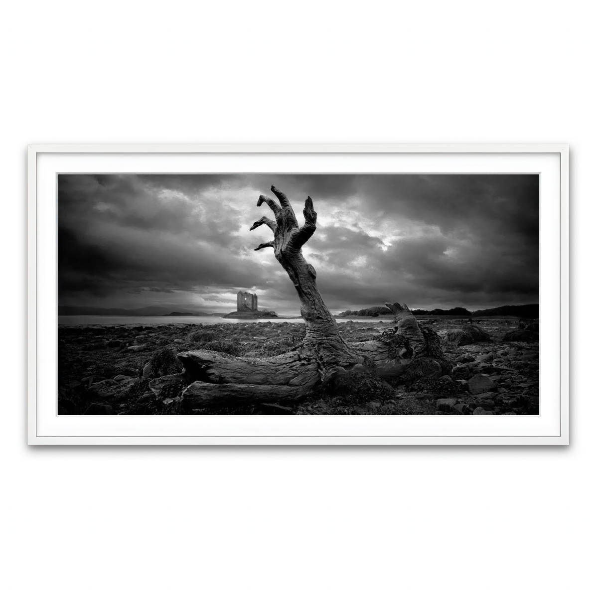 Framed Print 2x1 White