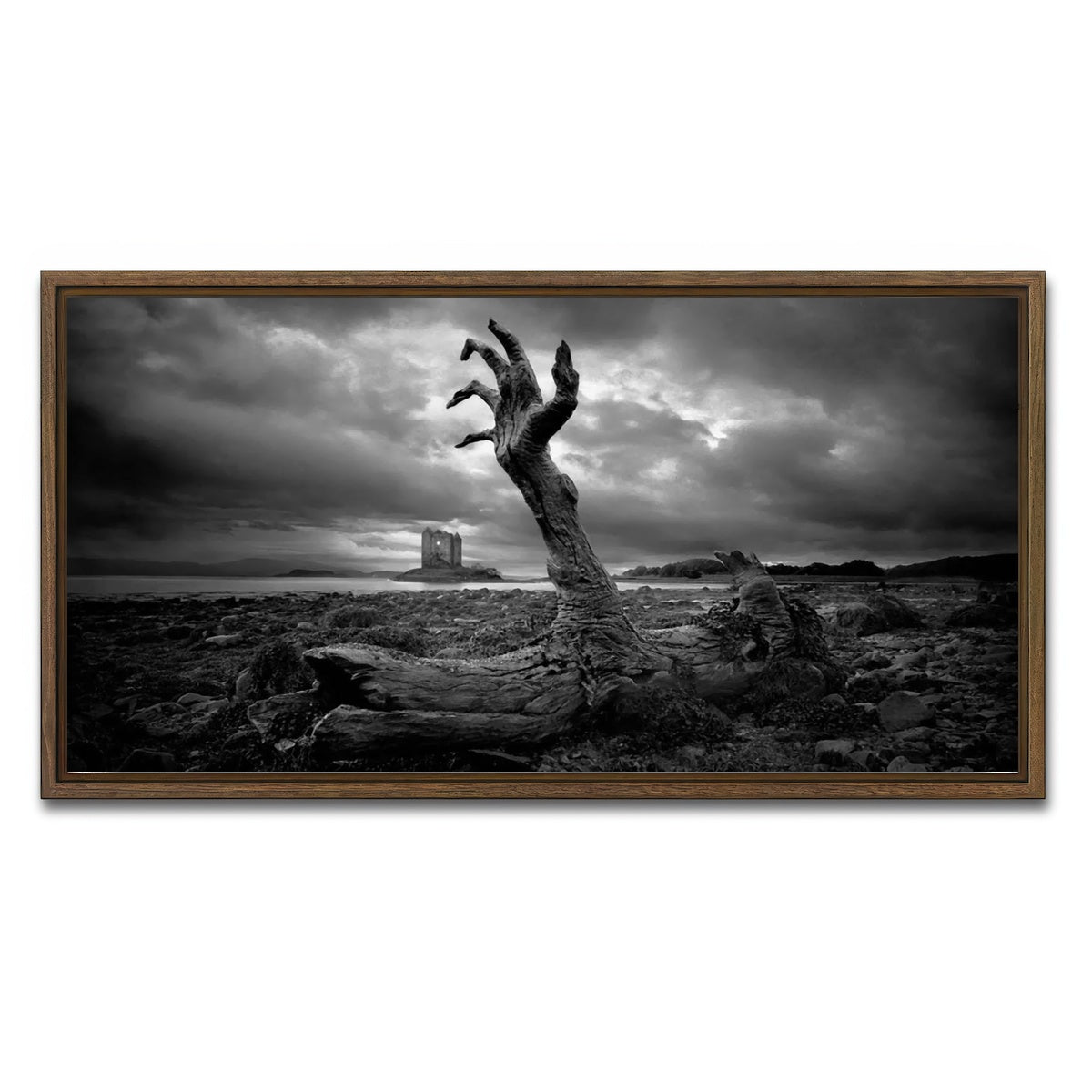AUTO-MOCKUP WHITE | Branch Hand | 1 Piece | Walnut Framed Canvas | group=2x1