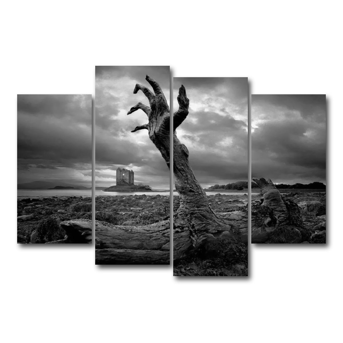 AUTO-MOCKUP WHITE | Branch Hand | 4 Piece | Gallery Wrap Canvas | group=4_short