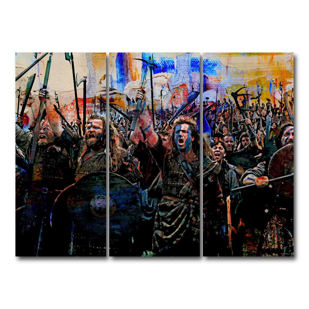 AUTO-MOCKUP WHITE | Braveheart Battle | 3 Piece | Gallery Wrap Canvas | group=8x18