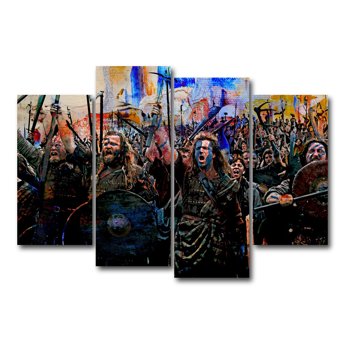 AUTO-MOCKUP WHITE | Braveheart Battle | 4 Piece | Gallery Wrap Canvas | group=4_short