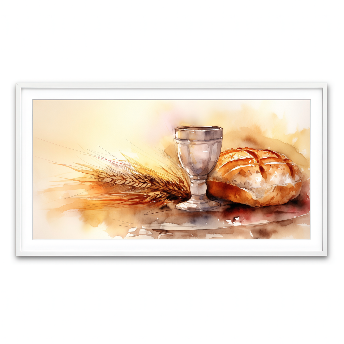 Framed Print 2x1 White