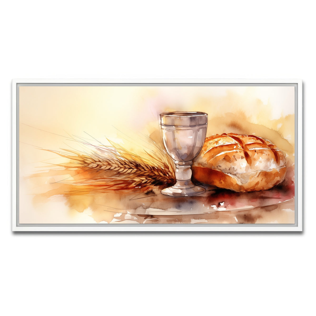 AUTO-MOCKUP WHITE | Bread & Wine | 1 Piece | White Framed Canvas | group=2x1