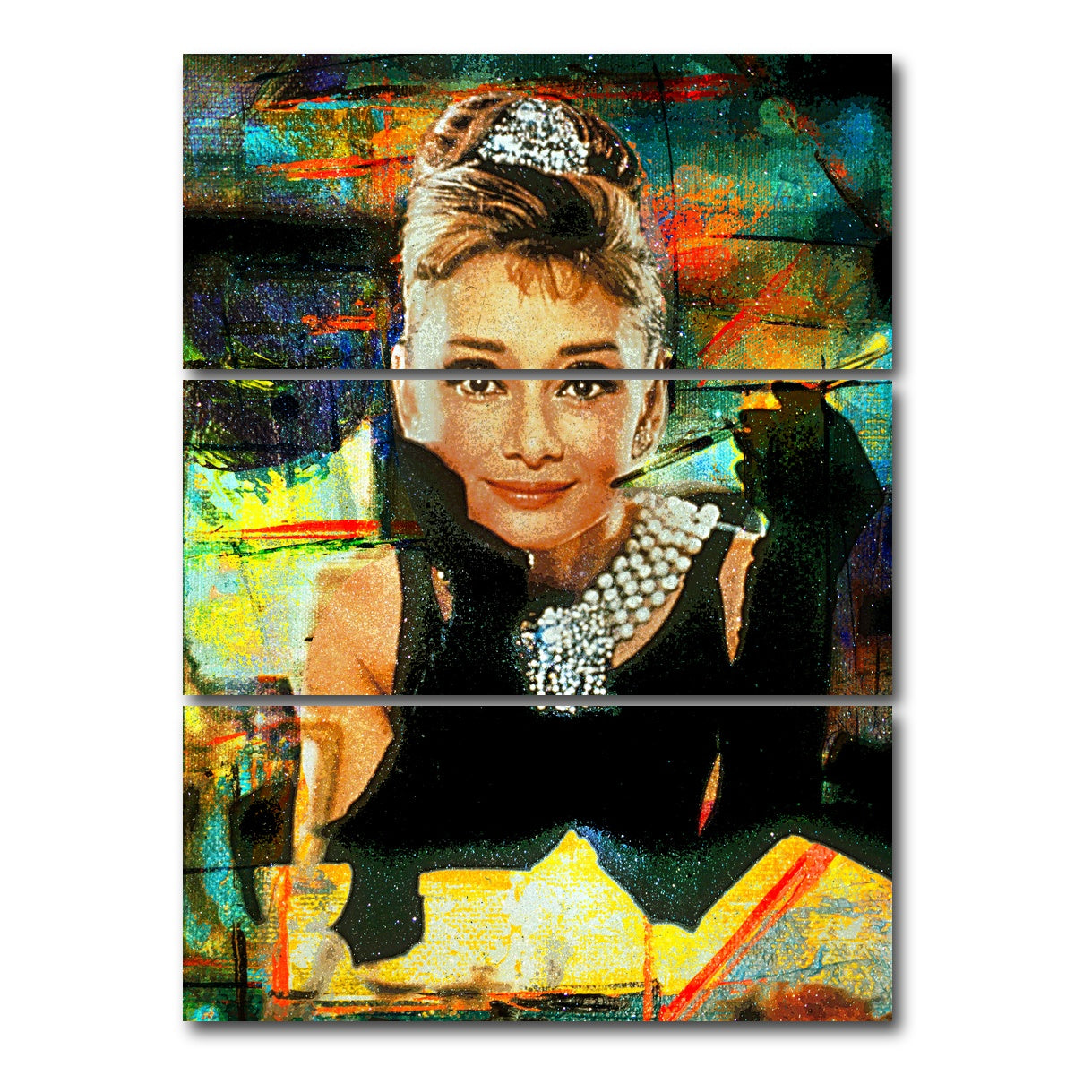 AUTO-MOCKUP WHITE | Breakfast At Tiffany's | 3 Piece | Gallery Wrap Canvas | group=8x18_stacked