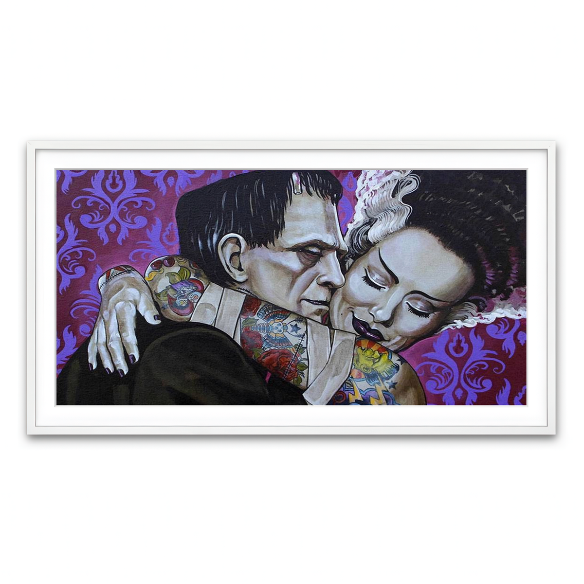 Framed Print 2x1 White