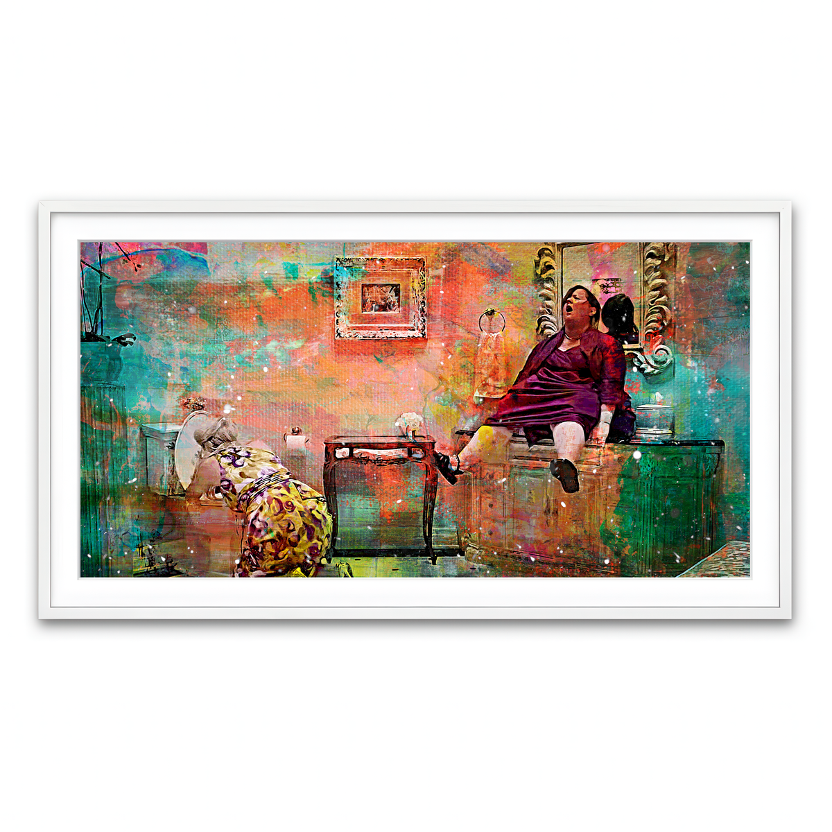 Framed Print 2x1 White