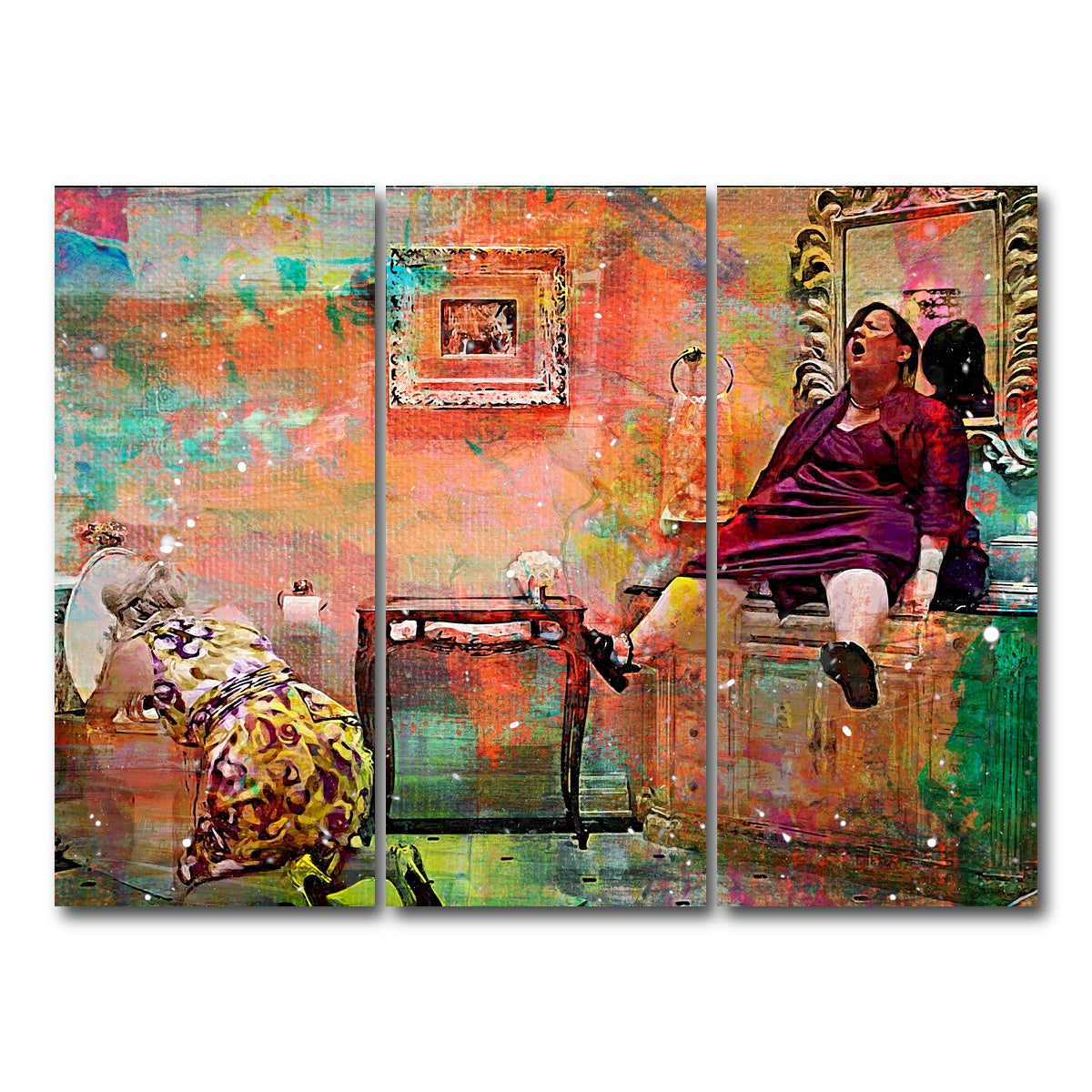 AUTO-MOCKUP WHITE | Bridesmaids Get Sick | 3 Piece | Gallery Wrap Canvas | group=8x18