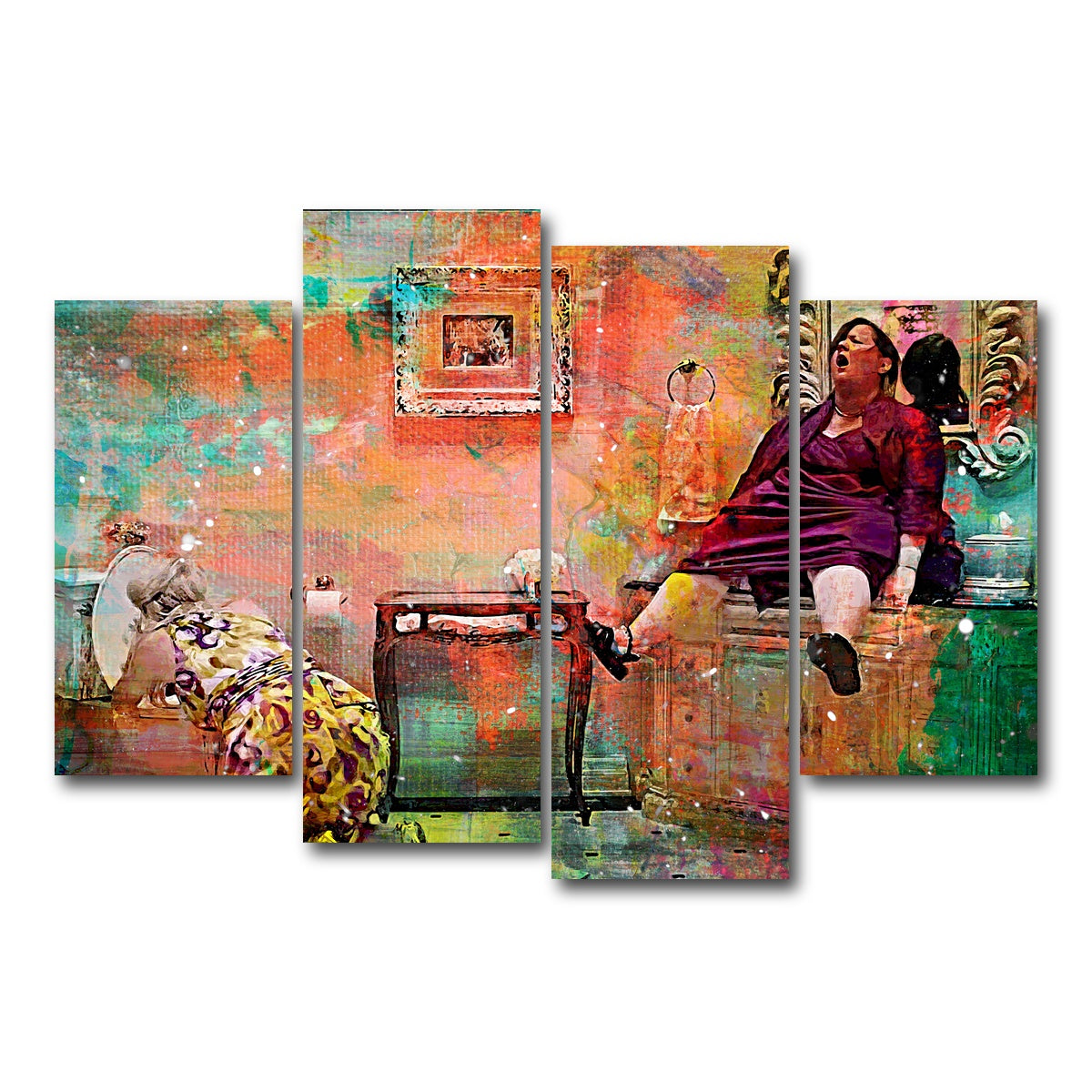 AUTO-MOCKUP WHITE | Bridesmaids Get Sick | 4 Piece | Gallery Wrap Canvas | group=4_short