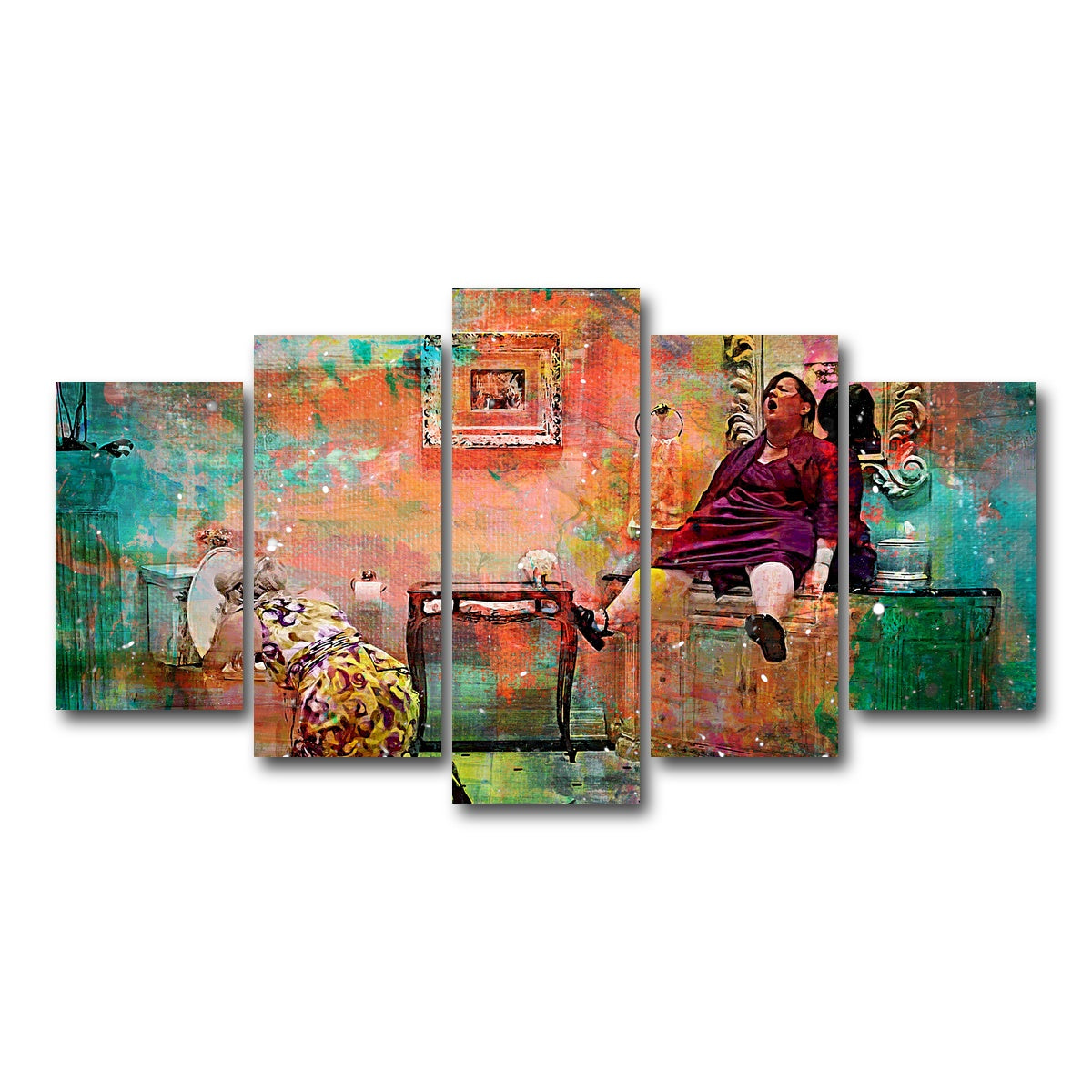 AUTO-MOCKUP WHITE | Bridesmaids Get Sick | 5 Piece | Gallery Wrap Canvas | group=5_normal