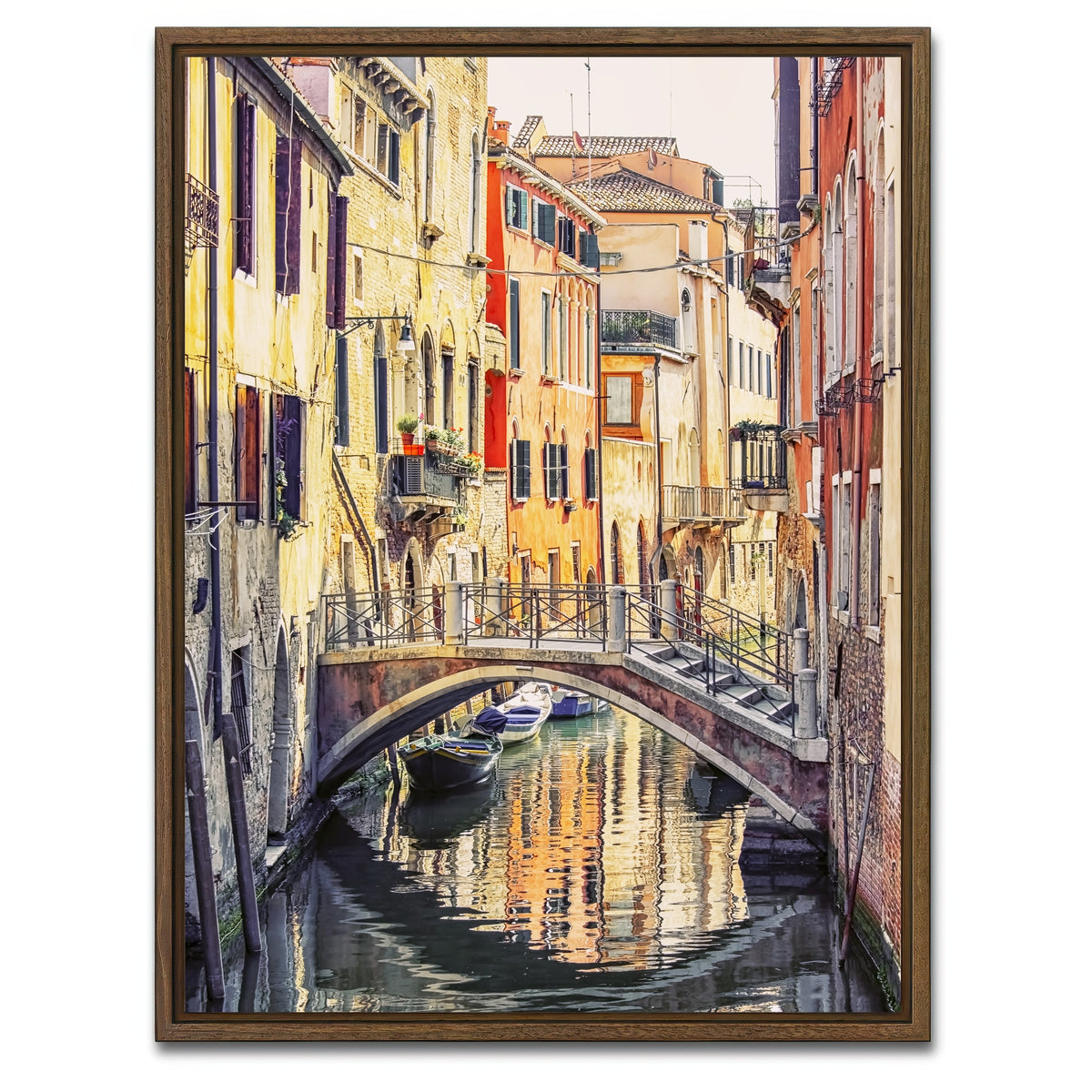 AUTO-MOCKUP WHITE | Bridge Reflection | 1 Piece | Walnut Framed Canvas | group=3x4