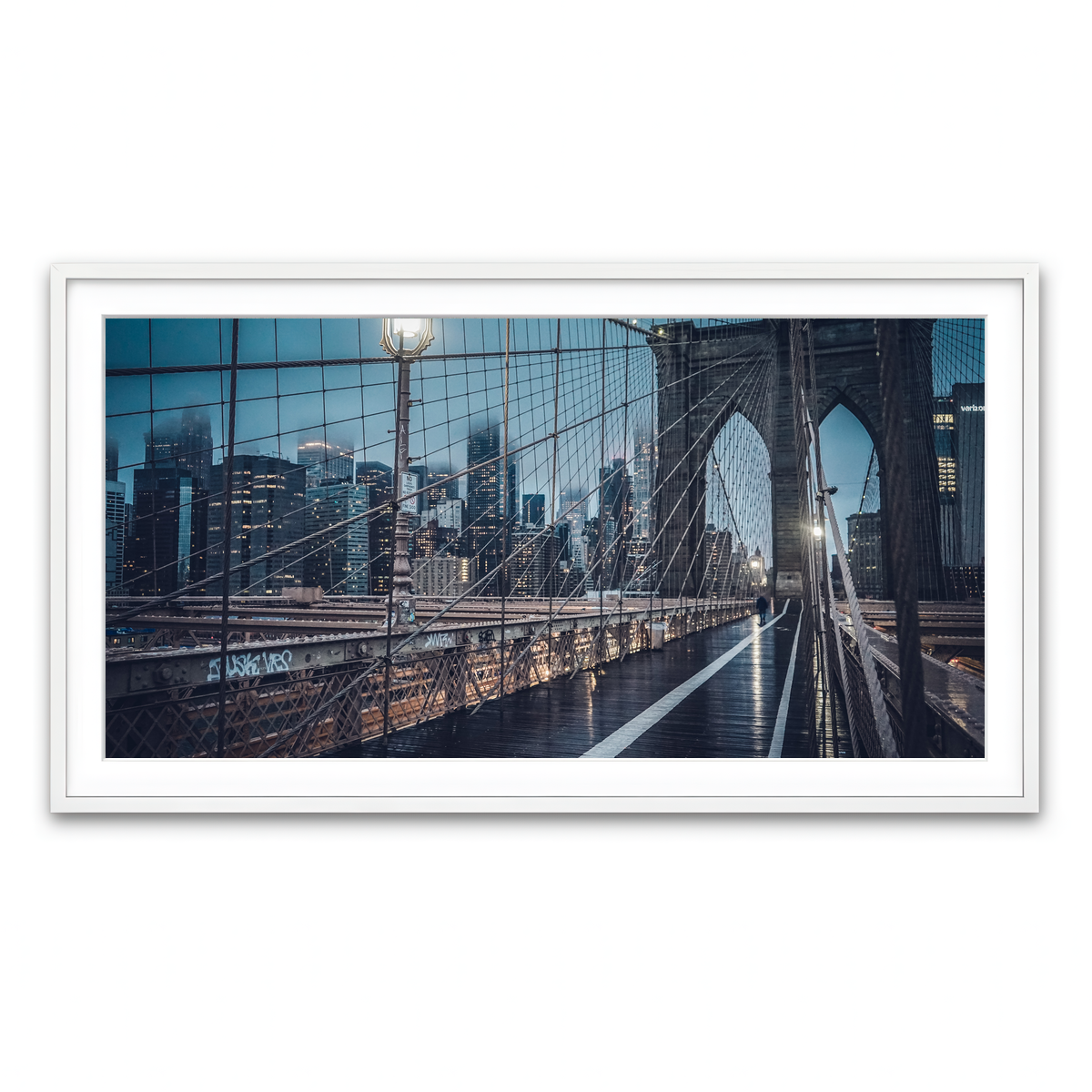 Framed Print 2x1 White