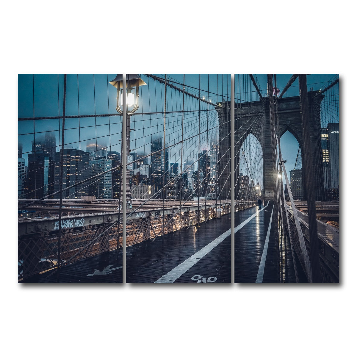 AUTO-MOCKUP WHITE | Bridge and Clouds | 3 Piece | Gallery Wrap Canvas | group=12x24