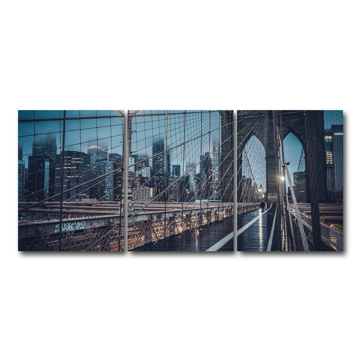 AUTO-MOCKUP WHITE | Bridge and Clouds | 3 Piece | Gallery Wrap Canvas | group=18x24