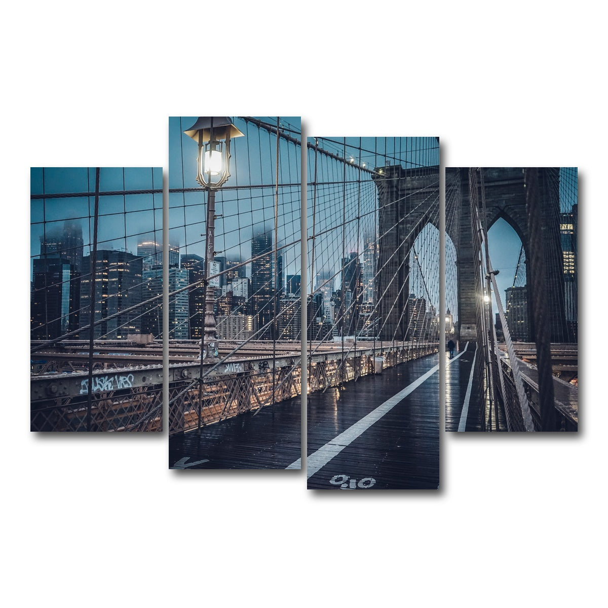 AUTO-MOCKUP WHITE | Bridge and Clouds | 4 Piece | Gallery Wrap Canvas | group=4_short