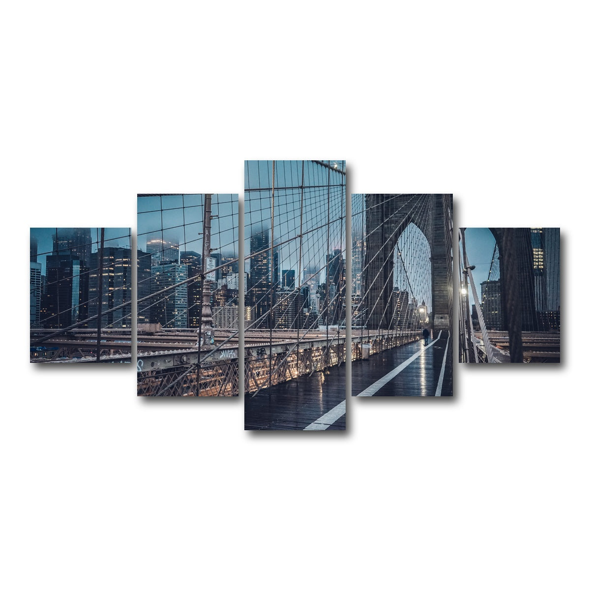AUTO-MOCKUP WHITE | Bridge and Clouds | 5 Piece | Gallery Wrap Canvas | group=5_short