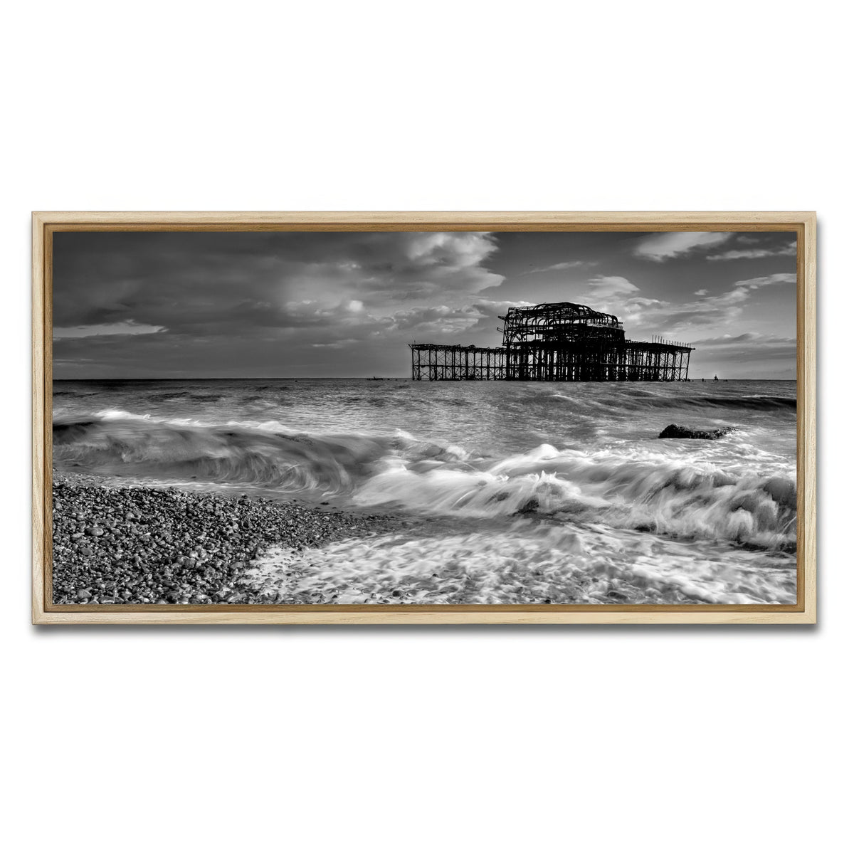 AUTO-MOCKUP WHITE | Brighton West Pier | 1 Piece | Natural Framed Canvas | group=2x1