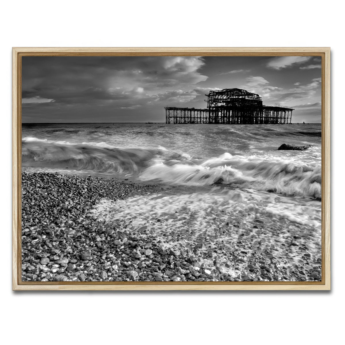 AUTO-MOCKUP WHITE | Brighton West Pier | 1 Piece | Natural Framed Canvas | group=4x3