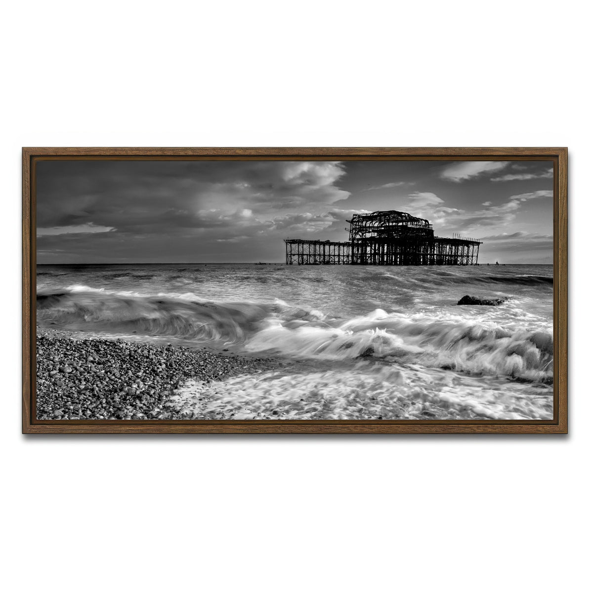AUTO-MOCKUP WHITE | Brighton West Pier | 1 Piece | Walnut Framed Canvas | group=2x1