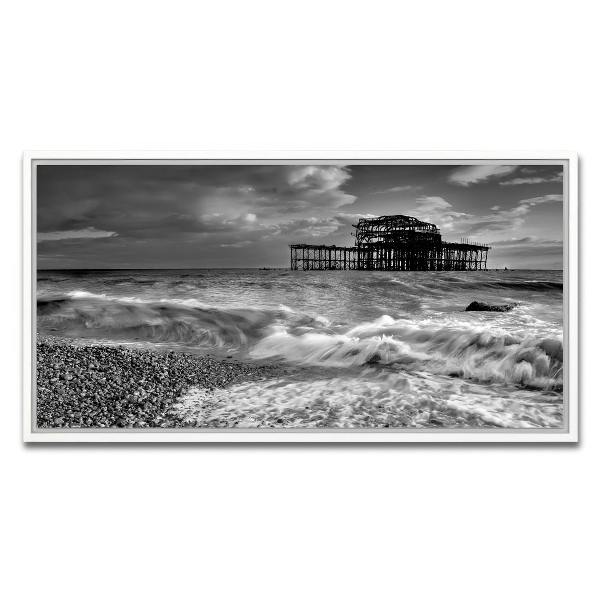 AUTO-MOCKUP WHITE | Brighton West Pier | 1 Piece | White Framed Canvas | group=2x1
