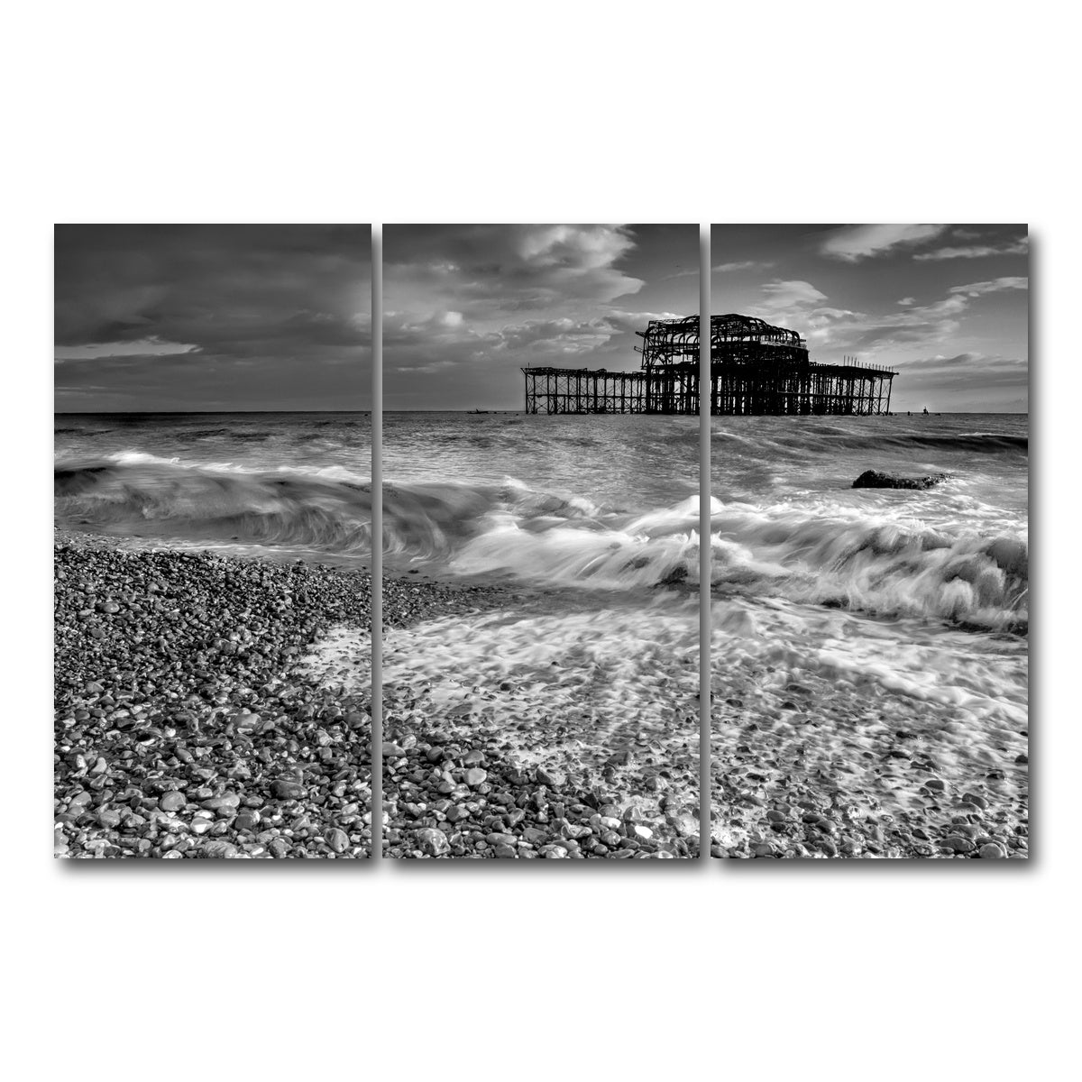 AUTO-MOCKUP WHITE | Brighton West Pier | 3 Piece | Gallery Wrap Canvas | group=12x24