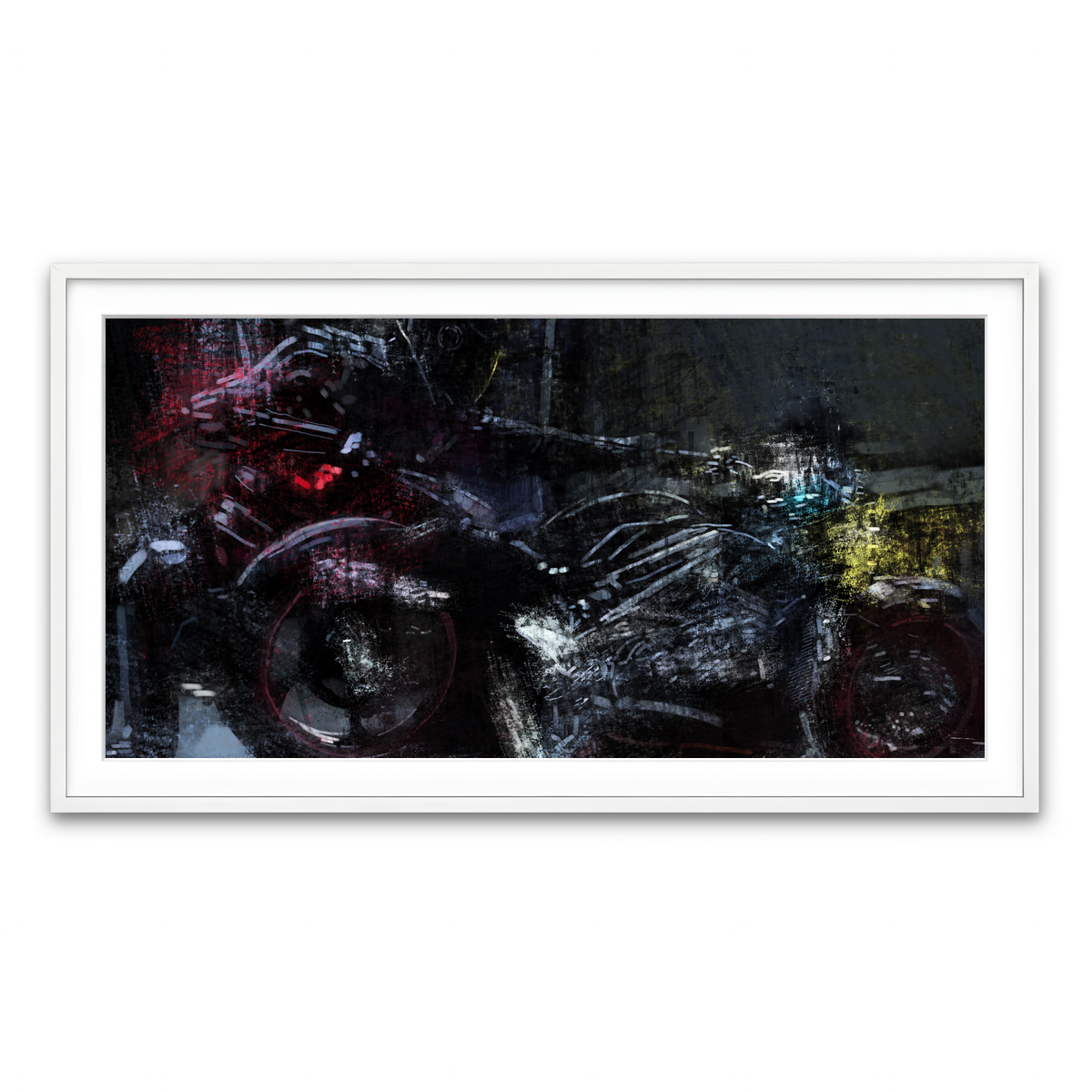 Framed Print 2x1 White