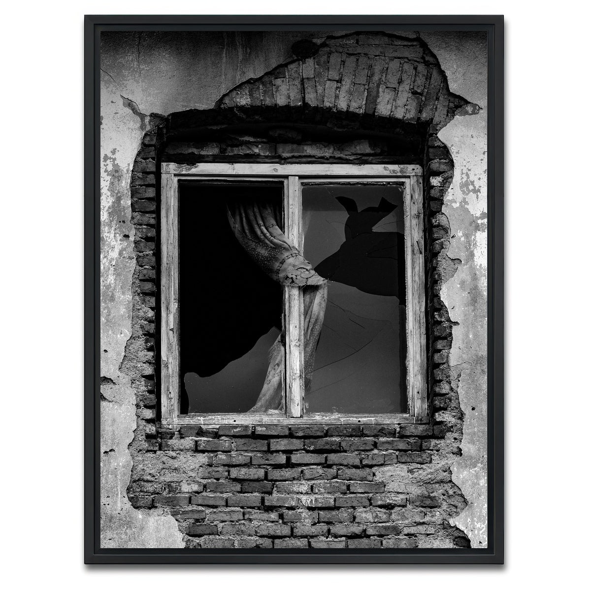 AUTO-MOCKUP WHITE | Broken Window | 1 Piece | Black Framed Canvas | group=3x4