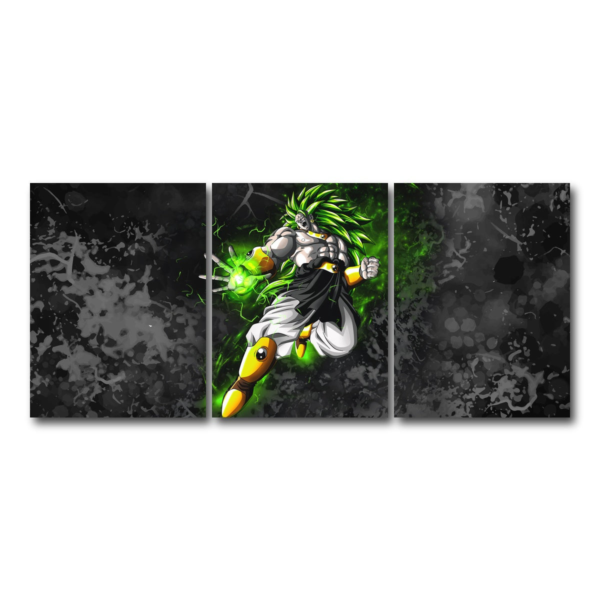 AUTO-MOCKUP WHITE | Broly | 3 Piece | Gallery Wrap Canvas | group=18x24